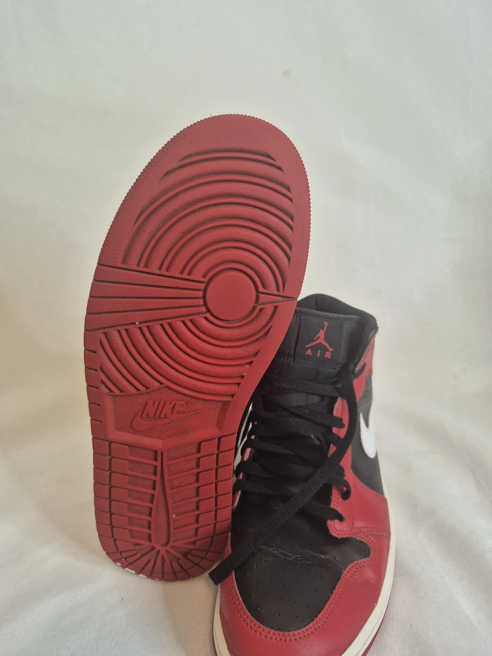Nike Air Jordan  1 Mid  Men’s  Sneakers — Black/Red/White